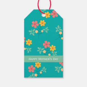 Happy Mother's Day Green Daisy Vintage Bouquet Gift Tags