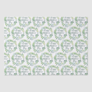 Happy Mother's Day Greenery Foliage Wreath Tissue Paper