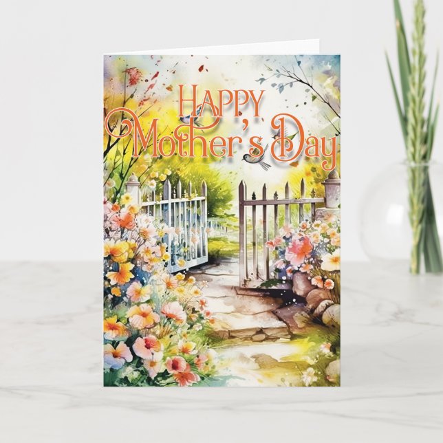 Happy Mother's Day Greeting Card - Pretty Garden (Front)