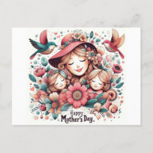 Happy mother's day Greeting postcards 