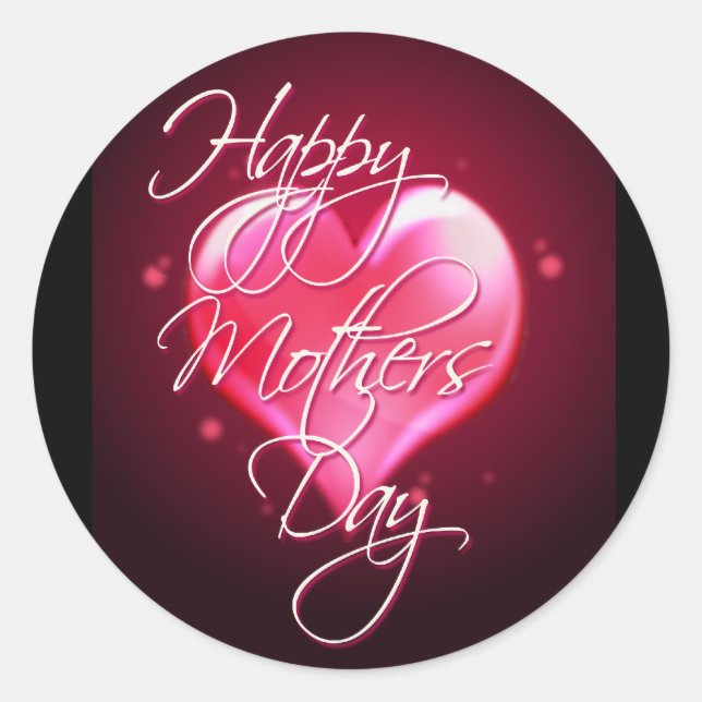 HAPPY MOTHER'S DAY HEART by SHARON SHARPE Classic Round Sticker (Front)
