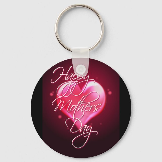 HAPPY MOTHER'S DAY HEART by SHARON SHARPE Keychain (Front)