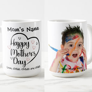 Happy Mothers Day Heart Customizable Photo Coffee Mug
