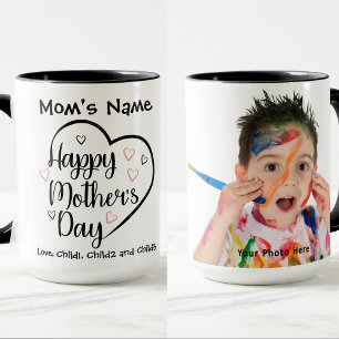 Happy Mothers Day Heart Customizable Photo Mug