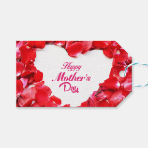 Happy Mother's Day - Heart Shaped Rose Petals Gift Tags