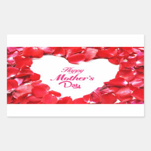 Happy Mother's Day - Heart Shaped Rose Petals Sticker