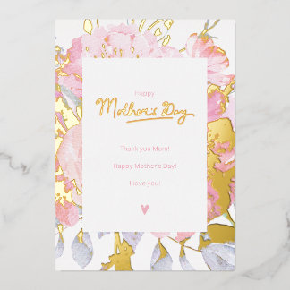 Happy mothers day - i love you mom foil holiday card
