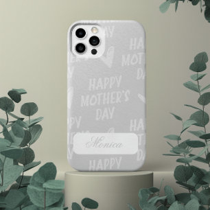 Happy Mother's Day in grey background custom name iPhone 11 Case