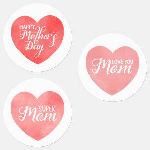 Happy mother's day in pink heart, mom love