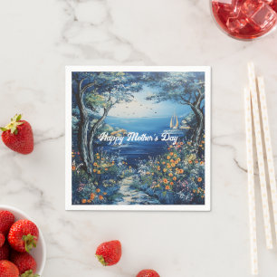 Happy Mother's Day Lake Scene  Napkin