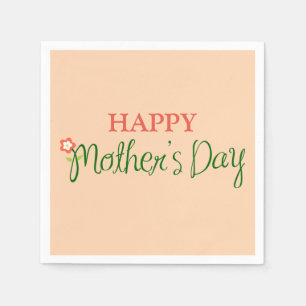 Happy Mother's Day Light Apricot Napkin