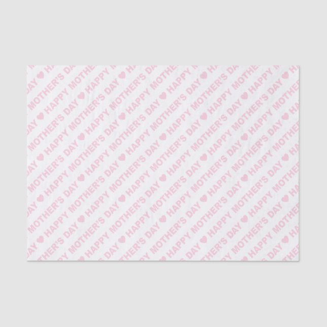 Happy Mother's Day Light Pink on White Tissue Paper (Front)