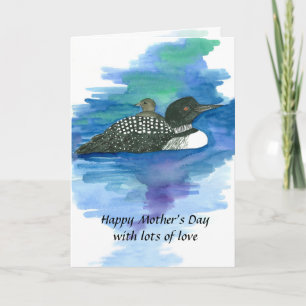Happy Mother's Day Loon Bird Baby Loonlet Card