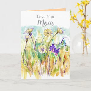 Happy Mother's Day Love You Mom Flowers Card