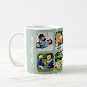 Happy Mothers Day love you mom photo collage green Coffee Mug