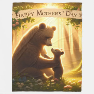 Happy Mother's Day, Mama Bear Fleece Blanket