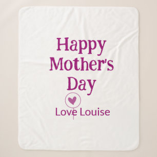Happy Mother's day mauve love name female sign tit Sherpa Blanket