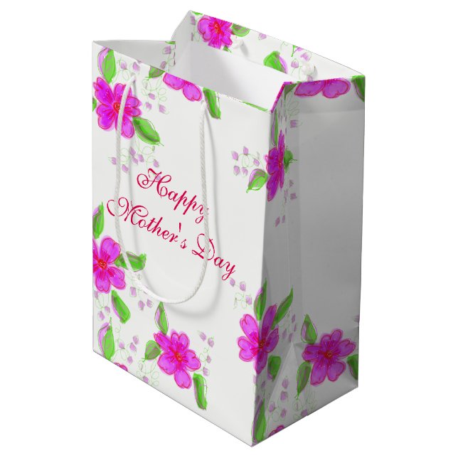 Happy Mothers Day Medium Cadeau sac cadeau (Dos Angle)