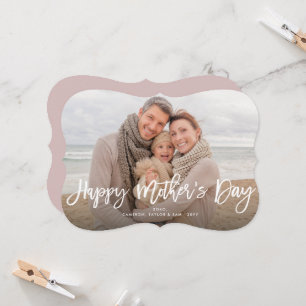 Happy Mother's Day Modern Brush Script Photo Card