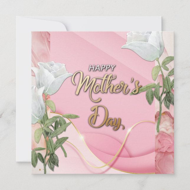 Happy Mother's day modern floral Holiday Card (Front)
