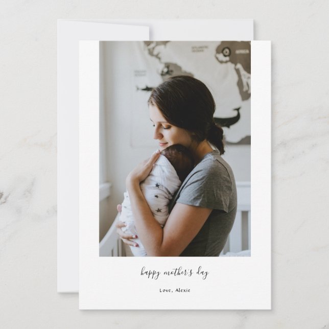 Happy mother's day modern minimalist photo collage holiday card (Front)