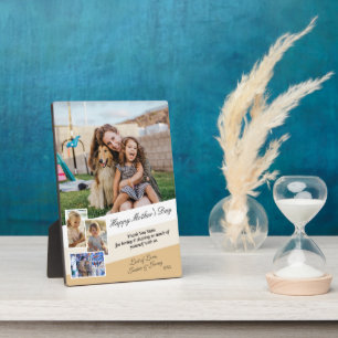 Happy Mothers Day Modern Photo Collage Display Plaque