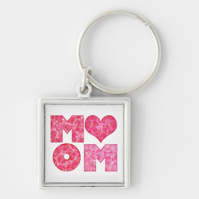 Happy Mother's Day Mom Alphabet Keychain (Front)