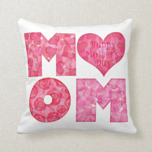 Happy Mother's Day Mom Alphabet Throw Pillow
