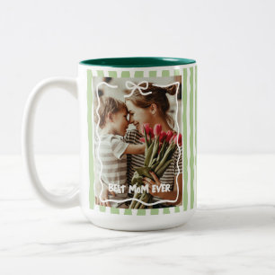 Happy Mother's Day Mom Birthday Gift Custom Photo Two-Tone Coffee Mug