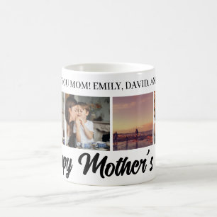 Happy Mother's Day Mom Black Photo Grid Coffee Mug