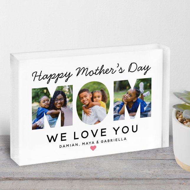 Happy Mothers Day Mom Custom Collage Photo Block (Creator Uploaded)