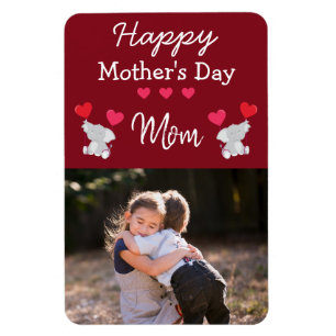 Happy Mother's Day Mom Elephant Photo Magnet