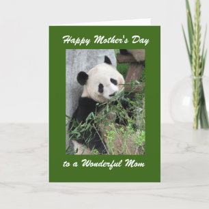Happy Mother's Day Mom Greeting Card Panda Green