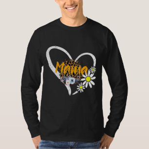 Happy Mother's Day Mom Heart Daisy Flower Rainbow T-Shirt