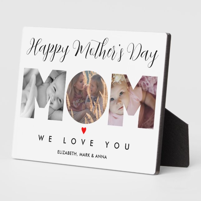 Happy Mothers Day Mom Photo Collage Custom  Plaque (Side)