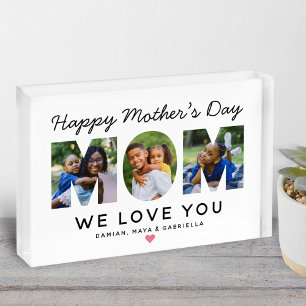 Happy Mothers Day Mom Photo Letter Block