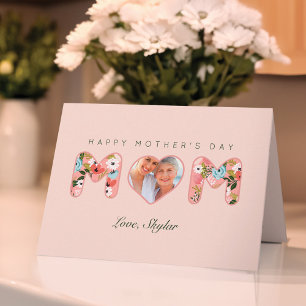 Happy Mother's Day Mom Pink Floral Blossom Photo Card