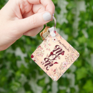 Happy Mother's Day Mom Warm Floral keychain