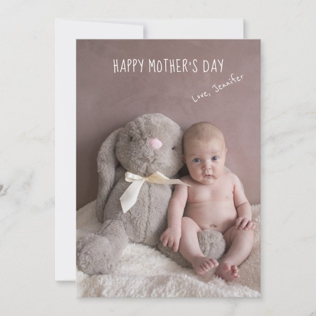 Happy Mother's Day Mommy Baby Photo Holiday Card (Front)