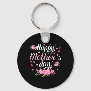 Happy Mother's Day Mommy Women Cute Grandma Floral Keychain
