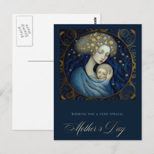 Happy Mother's Day Mother and Child Painting  Postcard