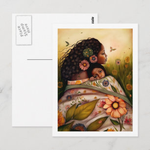 Happy Mother's Day Mother and Daughter Painting  Postcard