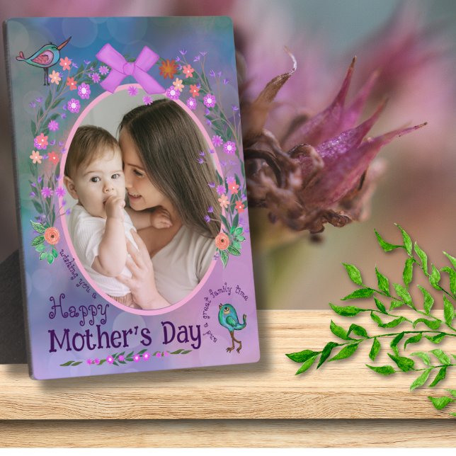 Happy Mother's Day | Mother & Baby Photo Card Plaque (Happy Mother's Day _ Mother & Baby Photo Card Plaque)