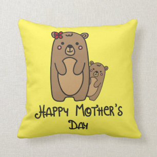 Happy Mother's Day, Mother Bear Throw Pillow