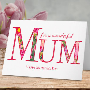 Happy Mother's Day MUM - Elegant Floral Design Card
