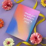 Happy Mother's Day MUM Modern Abstract Photo Holiday Card<br><div class="desc">Happy Mother's Day MUM Modern Abstract Photo Mother's Day Cards features an abstract background in pink, purple, orange, and blue with the text "thank you for being an amazing mum" in modern script typography. Add your personalized message on the inside with your favourite photo. Personalize by editing the text in...</div>