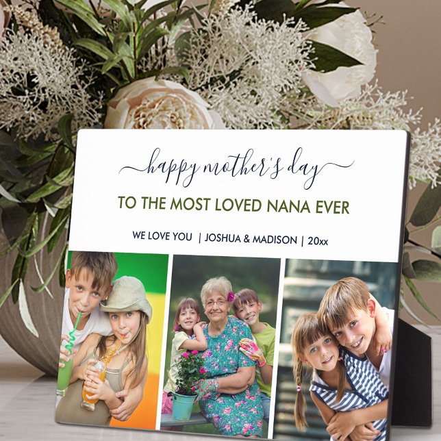 Happy Mothers Day Nana 3 Photo Custom Plaque (Creator Uploaded)