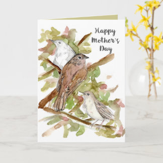 Happy Mother's Day Nightingale Birds in Tree Card