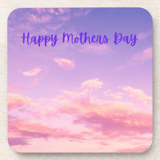 Happy Mothers Day on a pastel sky picture on a  Coaster