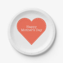 Happy Mother's Day Orange Heart